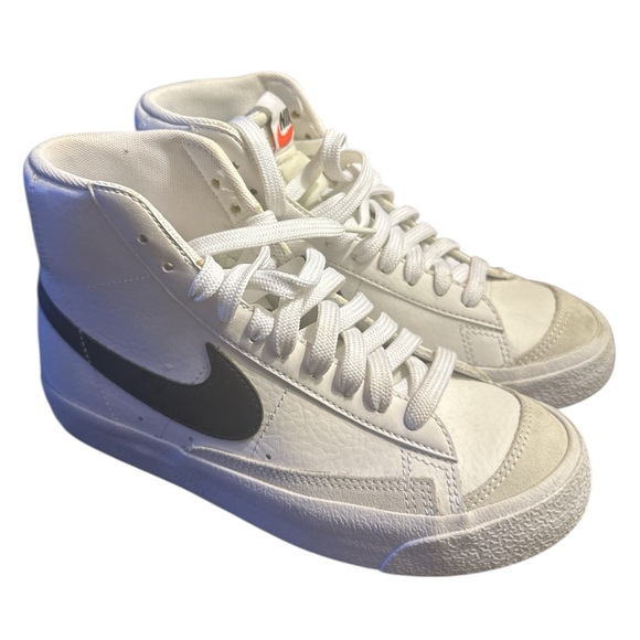NIKE Kid’s White and Black High-Top Nike Blazer Sneakers